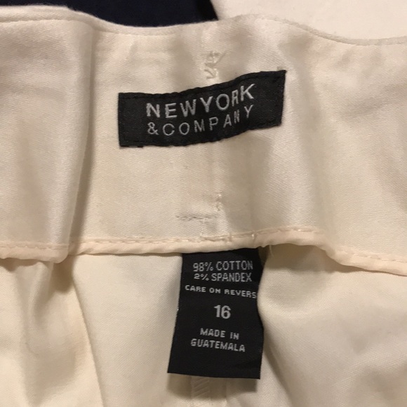 NWT New York & Company cream cuffed pants zebra patterned scarf belt Size 16 - Picture 8 of 9